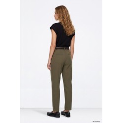 Pantalón verde caqui con cinturón mujer TIFFOSI