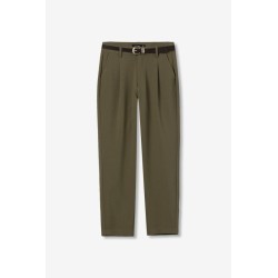 Pantalón verde caqui con cinturón mujer TIFFOSI