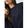 Sudadera mujer Rodeo Tiffosi | Azul con apliques metálicos