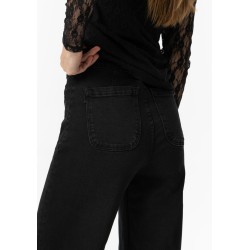 Vaqueros mujer Olivia Comfort Straight | Jeans rectos negros Tiffosi