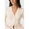 Cárdigan de punto de mujer | Rebeca elegante color crema