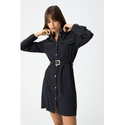 Vestido mujer Tiffosi Papaya | Vestido camisero con cinturón