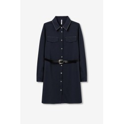 Vestido mujer Tiffosi Papaya | Vestido camisero con cinturón