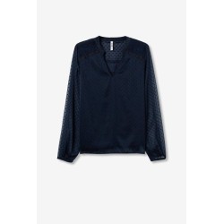 Blusa mujer Tiffosi Eclipse_1 | Blusa plumeti elegante en azul