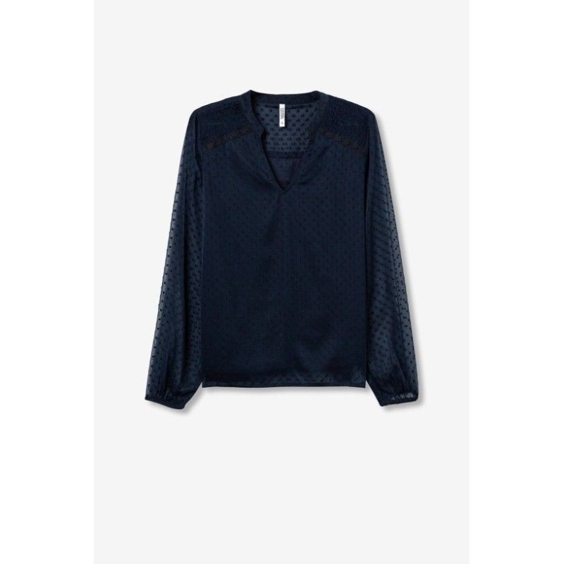 Blusa mujer Tiffosi Eclipse_1 | Blusa plumeti elegante en azul