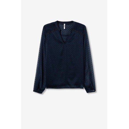 Blusa mujer Tiffosi Eclipse_1 | Blusa plumeti elegante en azul