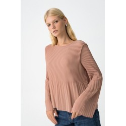 Blusa plisada elegante de mujer Liliana, manga larga y corte fluido