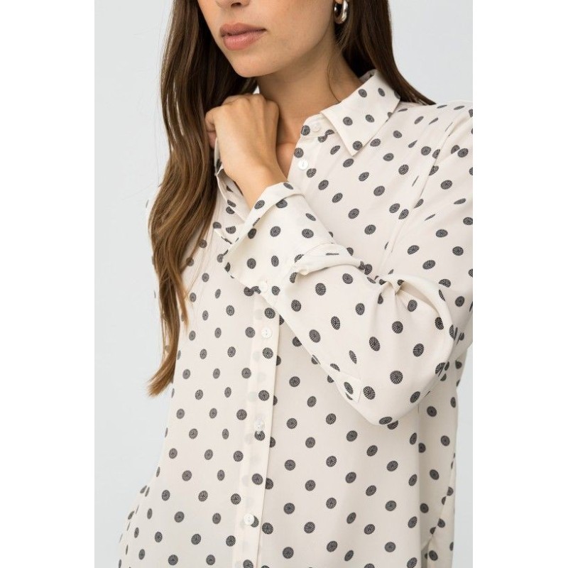 Camisa satinada de mujer con estampado de lunares - modelo Paradise de Tiffosi