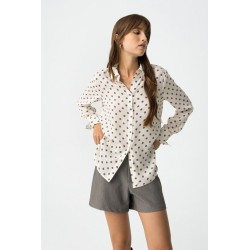 Camisa mujer satinada con lunares | Estilo elegante Paradise TIFFOSI