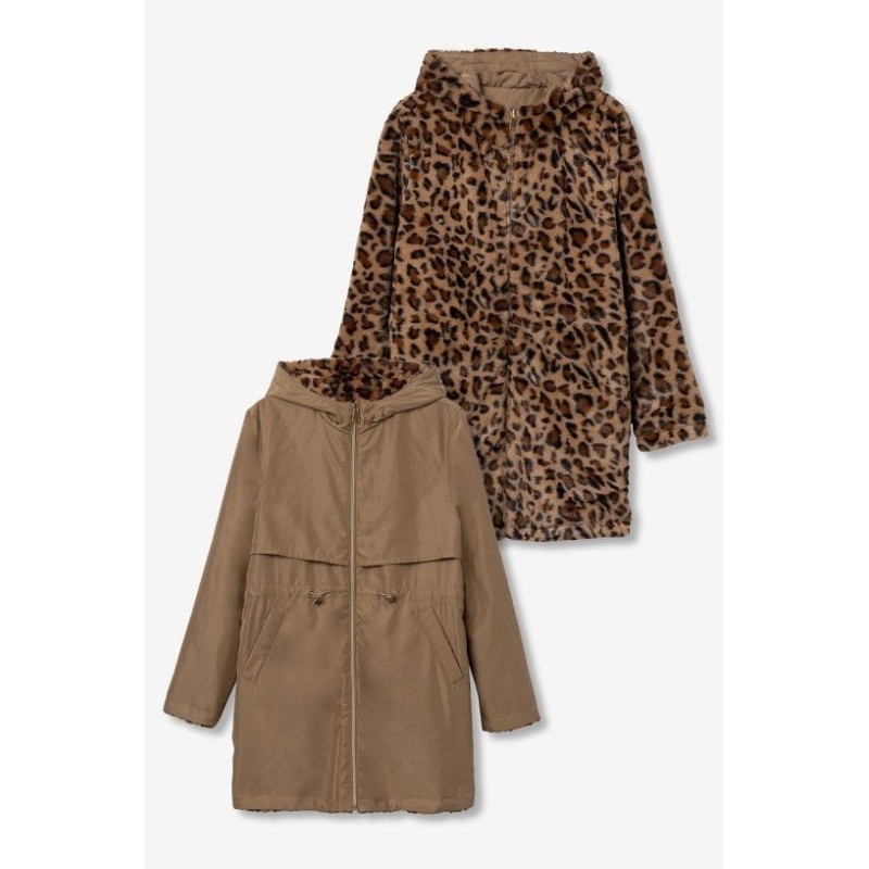 Parka reversible de mujer con capucha y pelo sintético - modelo Rocky_2 de Tiffosi