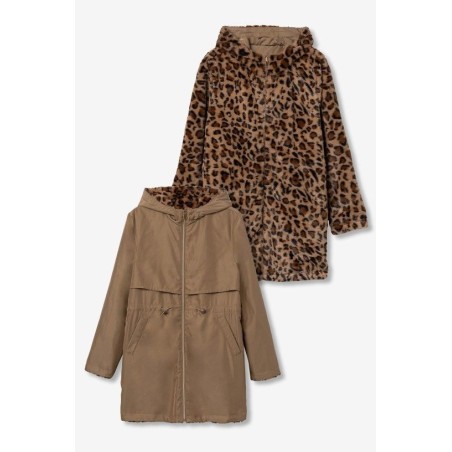 Parka reversible de mujer con capucha y pelo sintético - modelo Rocky_2 de Tiffosi