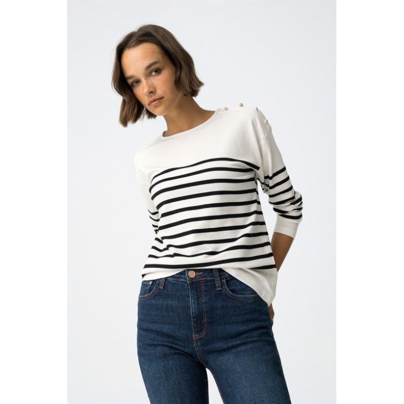 Camiseta rayas con botones dorados | Venice_3 TIFFOSI