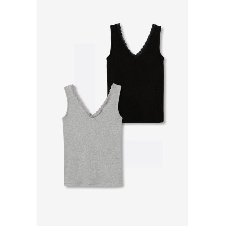 Pack de dos tops slim fit con encaje – modelo Vigo_13_P de Tiffosi.