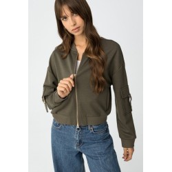 Cazadora bomber de punto con detalle metálico – modelo Lauren de Tiffosi.