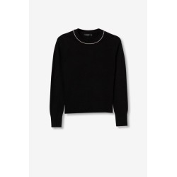 Jersey negro con aplicación de joya TIFFOSI | La Petite Sophie