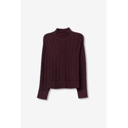 Jersey Tiffosi Edwina de punto trenzado color higo para mujer – La Petite Sophie