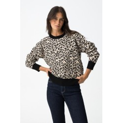 Jersey Midge de Tiffosi con estampado animal color arena – La Petite Sophie