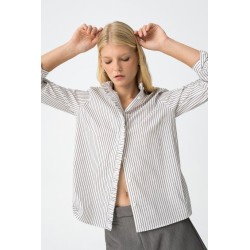 Camisa Rixie de Tiffosi con rayas finas y volante en el cuello – La Petite Sophie