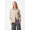 Camisa Alperce beige con solapas y detalles metálicos de Tiffosi