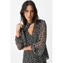 Blusa Dálmata con lazo y estampado animal – Tiffosi | La Petite Sophie