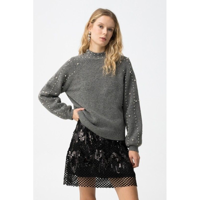Jersey Bestfriend gris con perlas – Tiffosi | La Petite Sophie