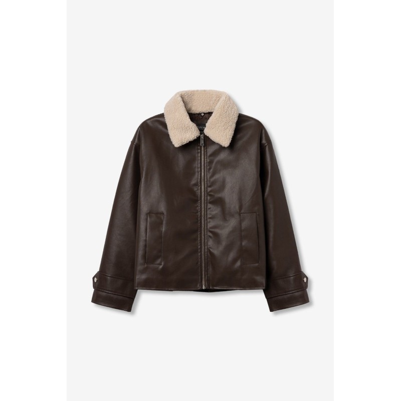 Cazadora Ostra chocolate con borreguito – Tiffosi en La Petite Sophie