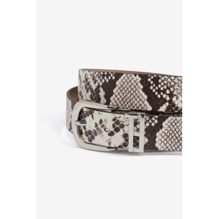 Cinturón Kylie beige con estampado serpiente – Tiffosi