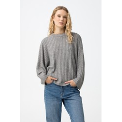 Camiseta Ballerine gris de Tiffosi con tejido acanalado y corte relajado