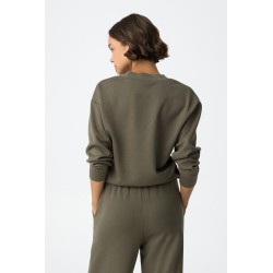 Sudadera Kenzina verde con botones metálicos – Tiffosi | La Petite Sophie