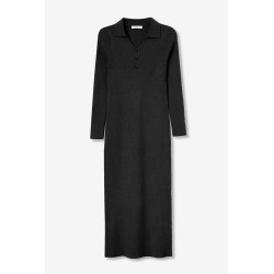 Vestido Narcisa midi de Tiffosi en tejido canalé con cuello y botones