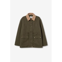 Abrigo Babur verde con cuello de pana | La Petite Sophie