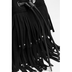 Bolso bucket ALICE_A negro con flecos | La Petite Sophie