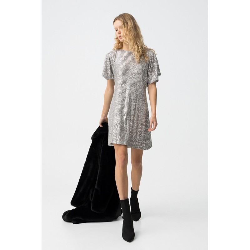 Vestido Dione plateado con brillo – La Petite Sophie
