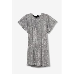 Vestido Dione plateado con brillo – La Petite Sophie