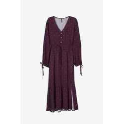 Vestido largo burdeos de lunares | Tiffosi