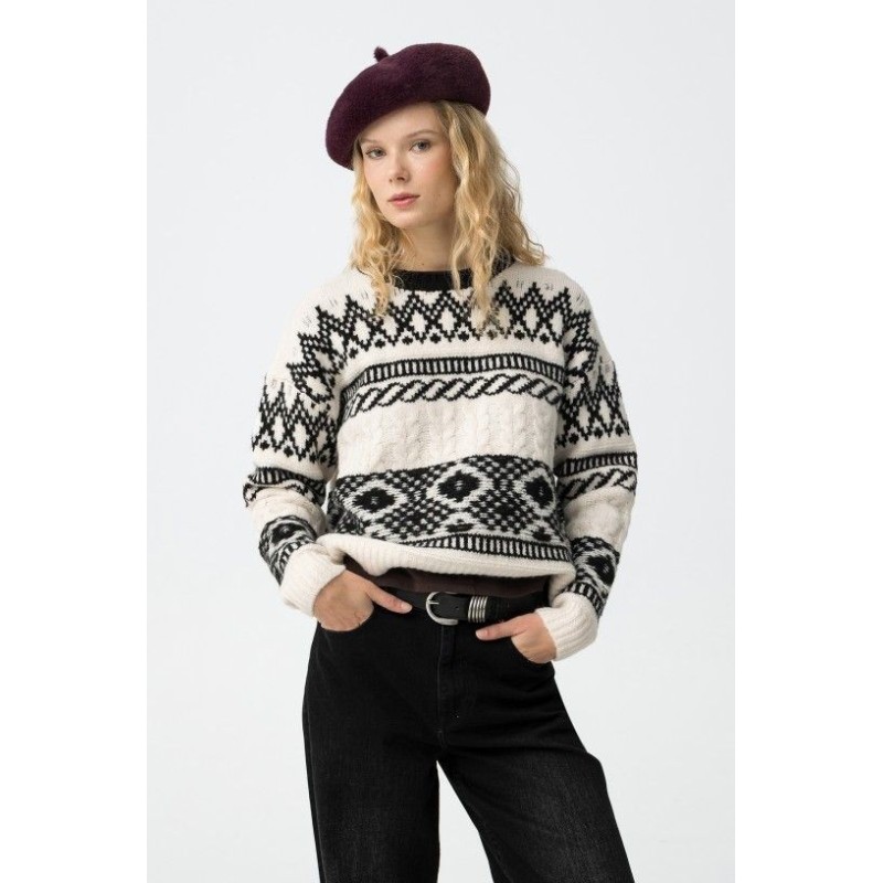 Jersey Borealis blanco y negro | La Petite Sophie