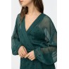 Vestido Dubai verde oscuro – Elegante cruzado con nudo | La Petite Sophie
