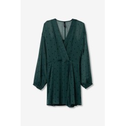 Vestido Dubai verde oscuro – Elegante cruzado con nudo | La Petite Sophie