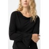 TIFFOSI | Top Grace negro mujer – Escote drapeado y manga acampanada
