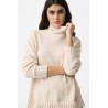 Jersey cuello alto beige mujer | Jersey básico elegante | La Petite Sophie