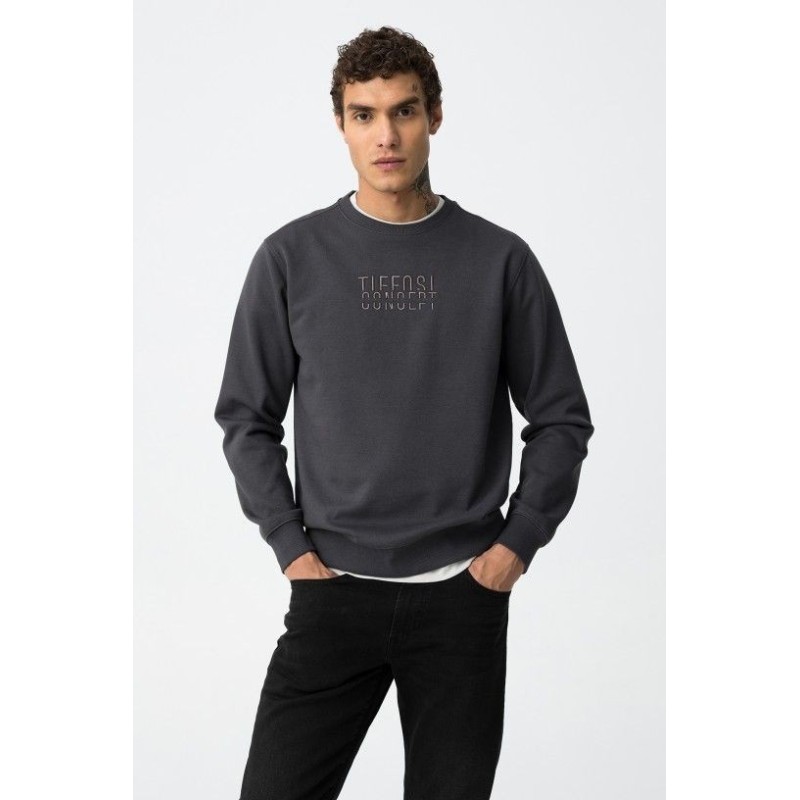 Sudadera TIFFOSI hombre gris | Sudadera algodón cuello redondo