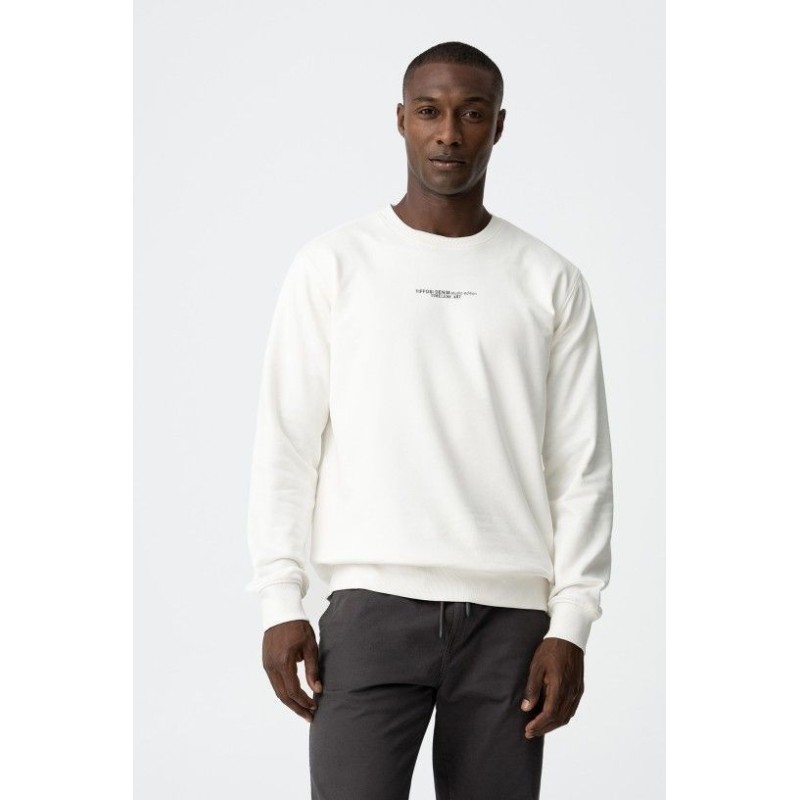 Sudadera TIFFOSI hombre blanca Le Studio | Sudadera algodón print