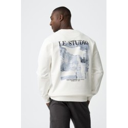 Sudadera TIFFOSI hombre blanca Le Studio | Sudadera algodón print