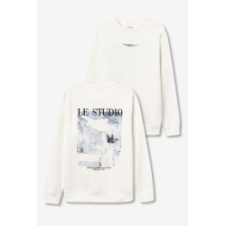 Sudadera TIFFOSI hombre blanca Le Studio | Sudadera algodón print