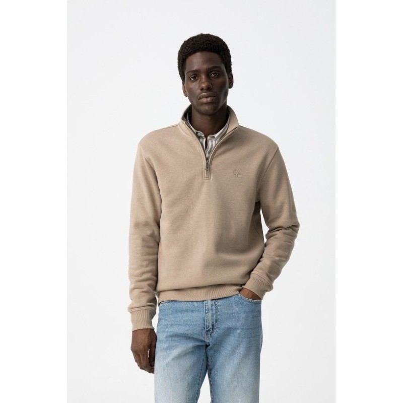 Sudadera beige hombre TIFFOSI con media cremallera | Estilo casual