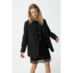 Blazer negro de mujer elegante | Americana con brillo sutil