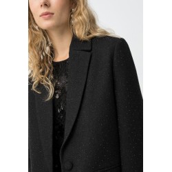 Blazer negro de mujer elegante | Americana con brillo sutil