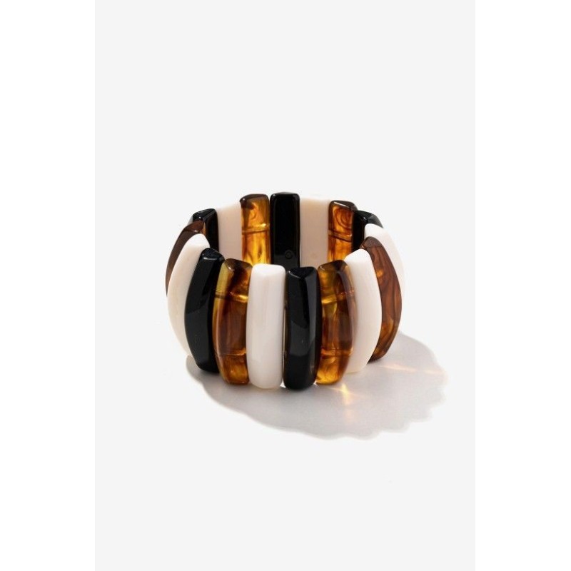 Pulsera elástica de resina multicolor | Complementos mujer