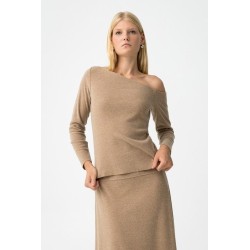Top asimétrico camel de punto | Nueva colección mujer