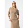 Top asimétrico camel de punto | Nueva colección mujer